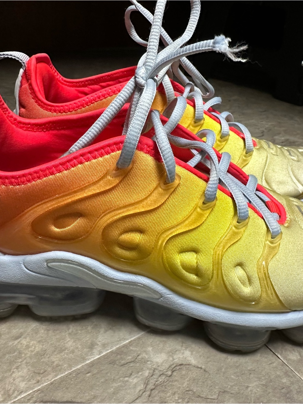 Nike Vapor Max Women’s Gradient Yellow-Orange Sneakers with White Sole